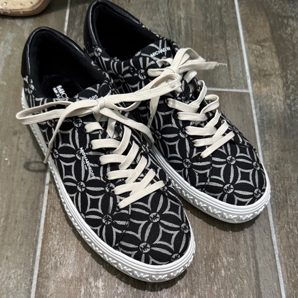 Michael Kors Black and White Patterned Sneakers - Picture 1 of 9